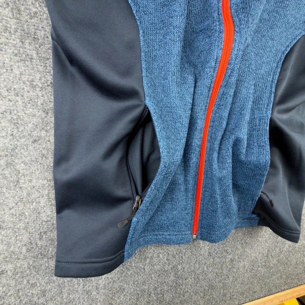 Spyder Mens Full Zip Sweater Knit Fleece Vest Blue Orange 787206 Size M